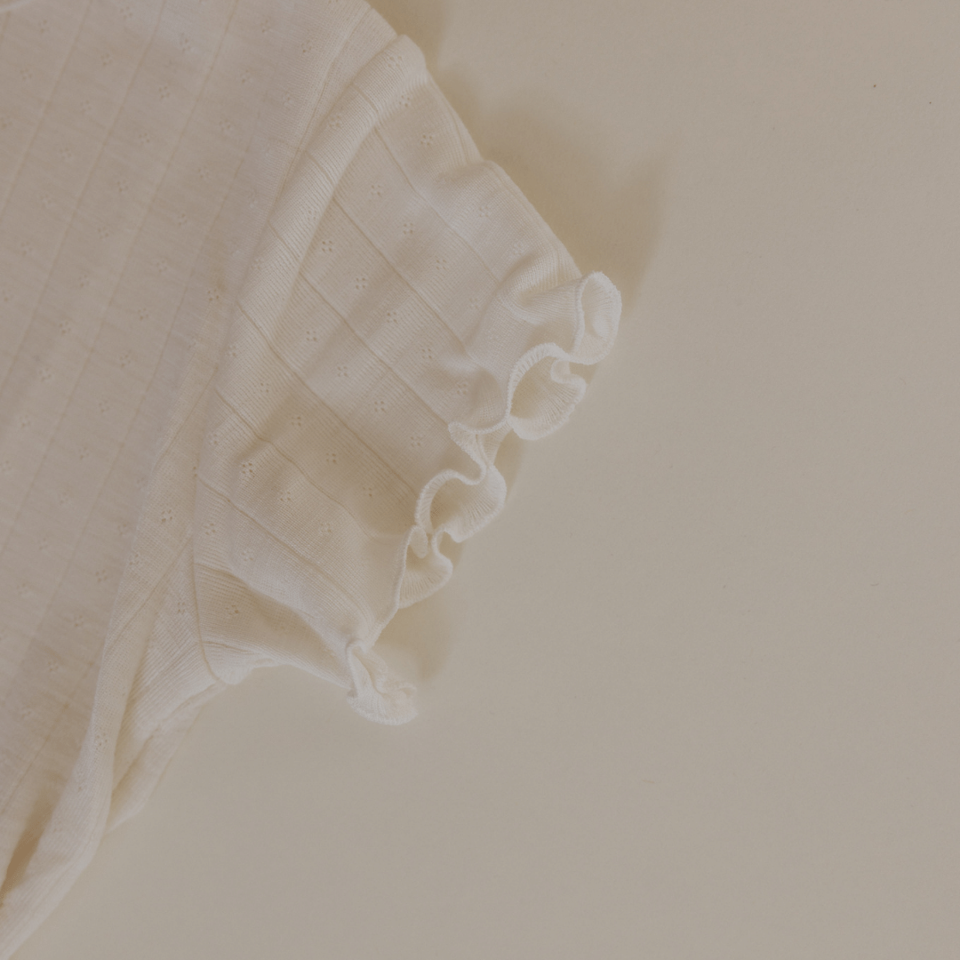 Tothemoon ☾ Tothemoon ☾ - Shirt - Short sleeve - Curled ends - Wool & silk - Pointelle - Previous design Clothing 86/92