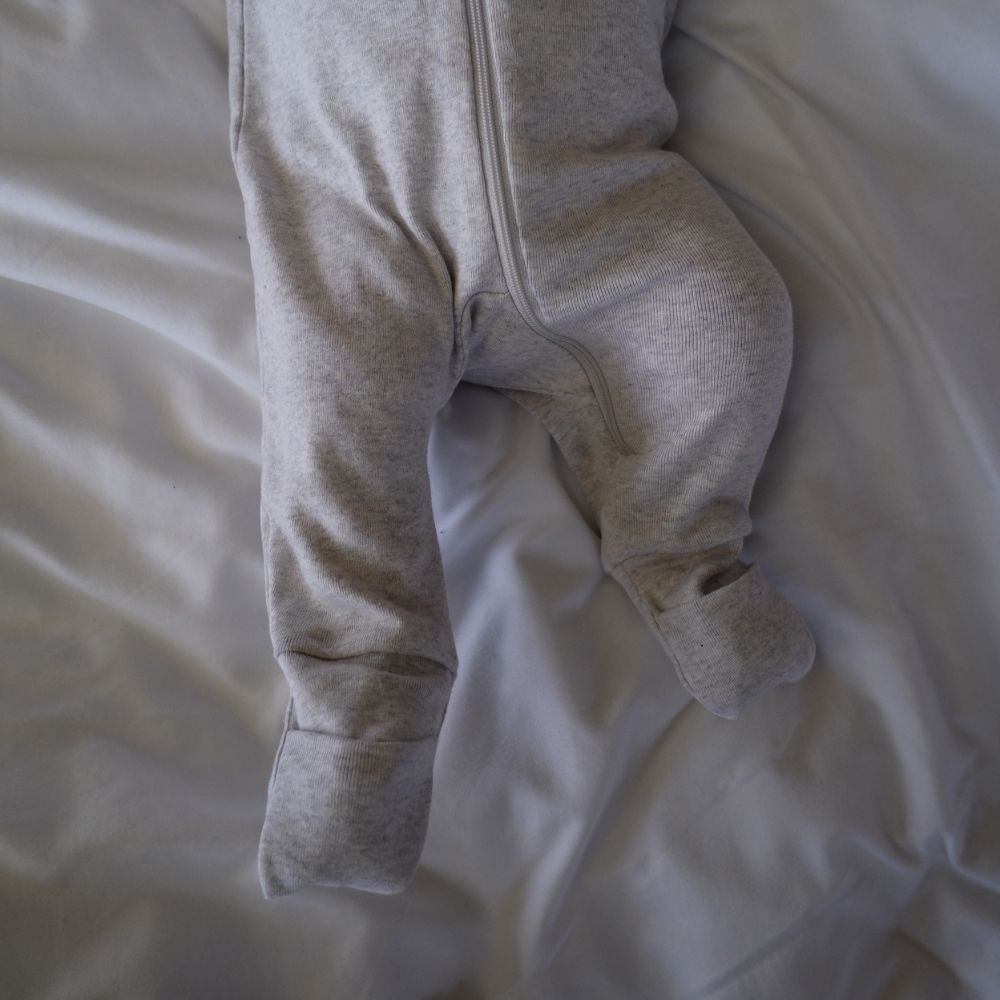 Tothemoon ☾ - Sleep suit - 2 in 1 Foot - With zipper - Organic cotton - Light grey