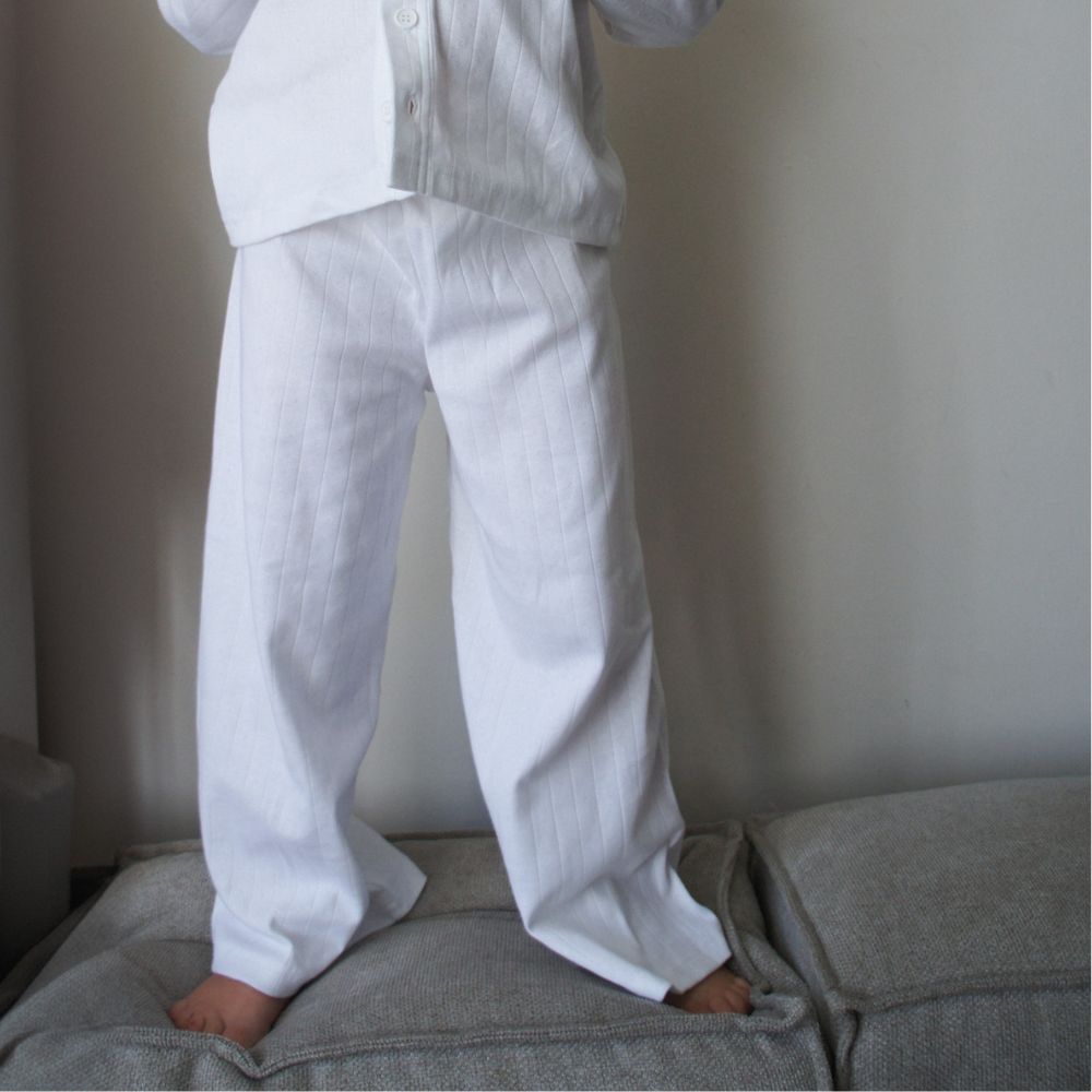 Wide pants - Organic cotton - Pointelle
