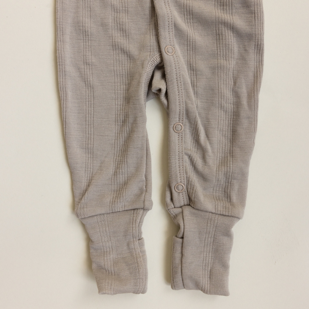 Tothemoon ☾ Tothemoon ☾ - Sleep suit - 2 in 1 Foot - Wool & silk - Needle pattern - Dove Clothing 50