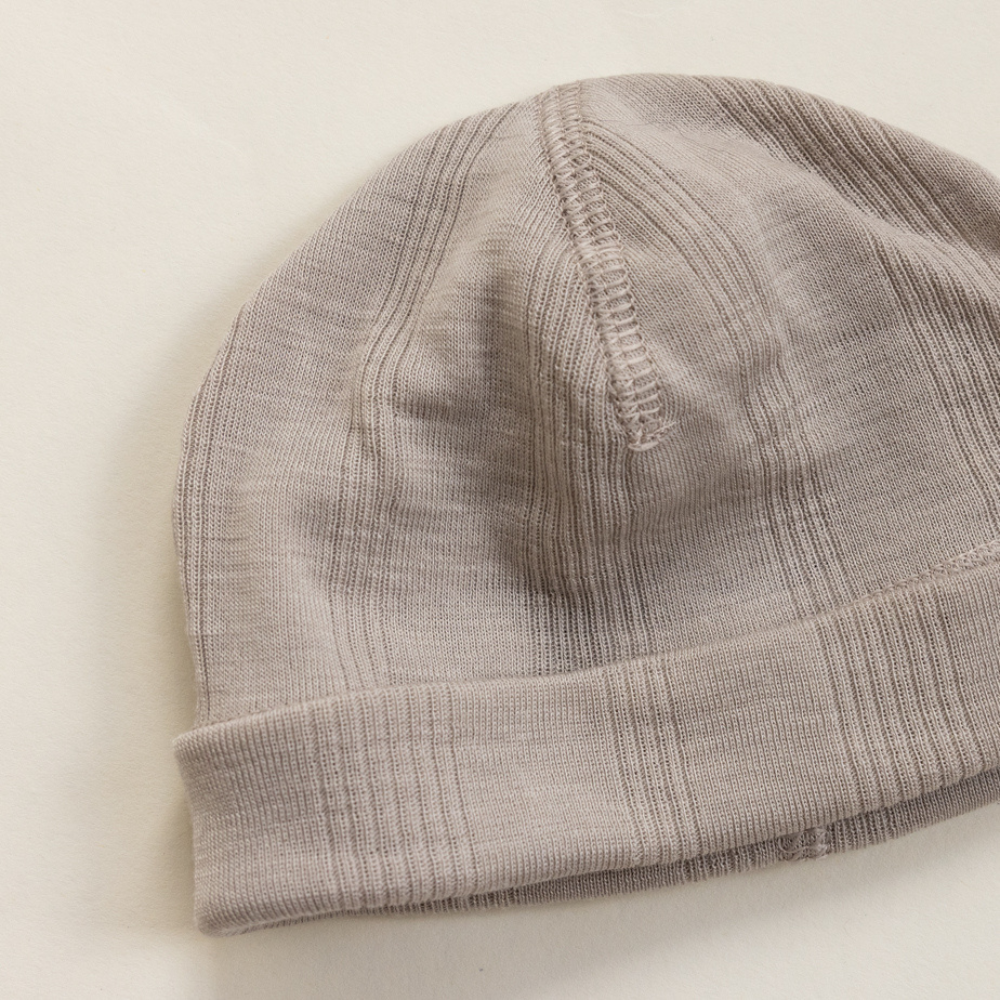 Tothemoon ☾ Tothemoon ☾ - Newborn Beanie - Wool & silk - Needle pattern - Dove Clothing 34cm