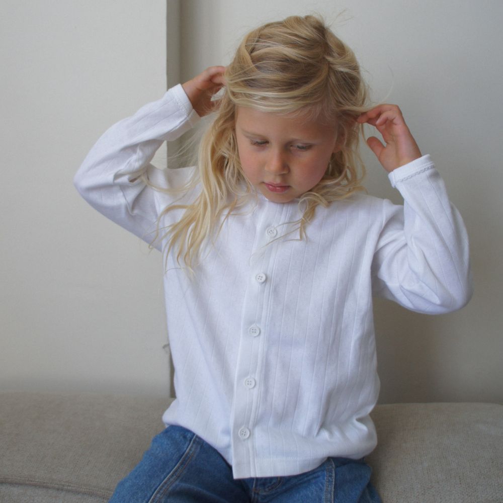 Kids Cardigan - Organic cotton - Pointelle