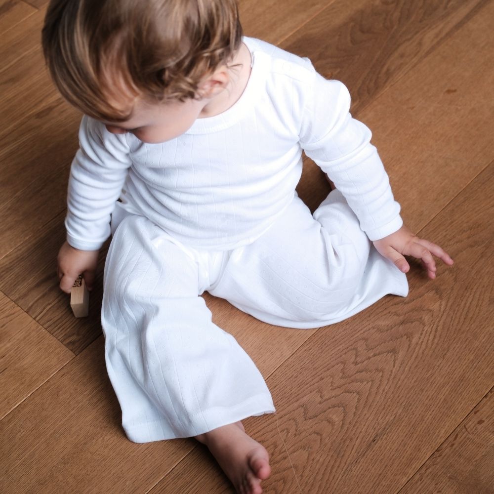 Wide pants - Organic cotton - Pointelle