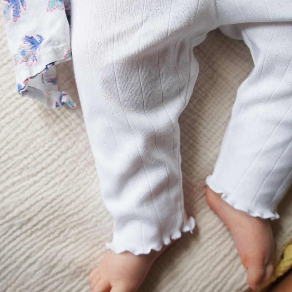 Baby pants - Curled ends - Organic cotton - Pointelle
