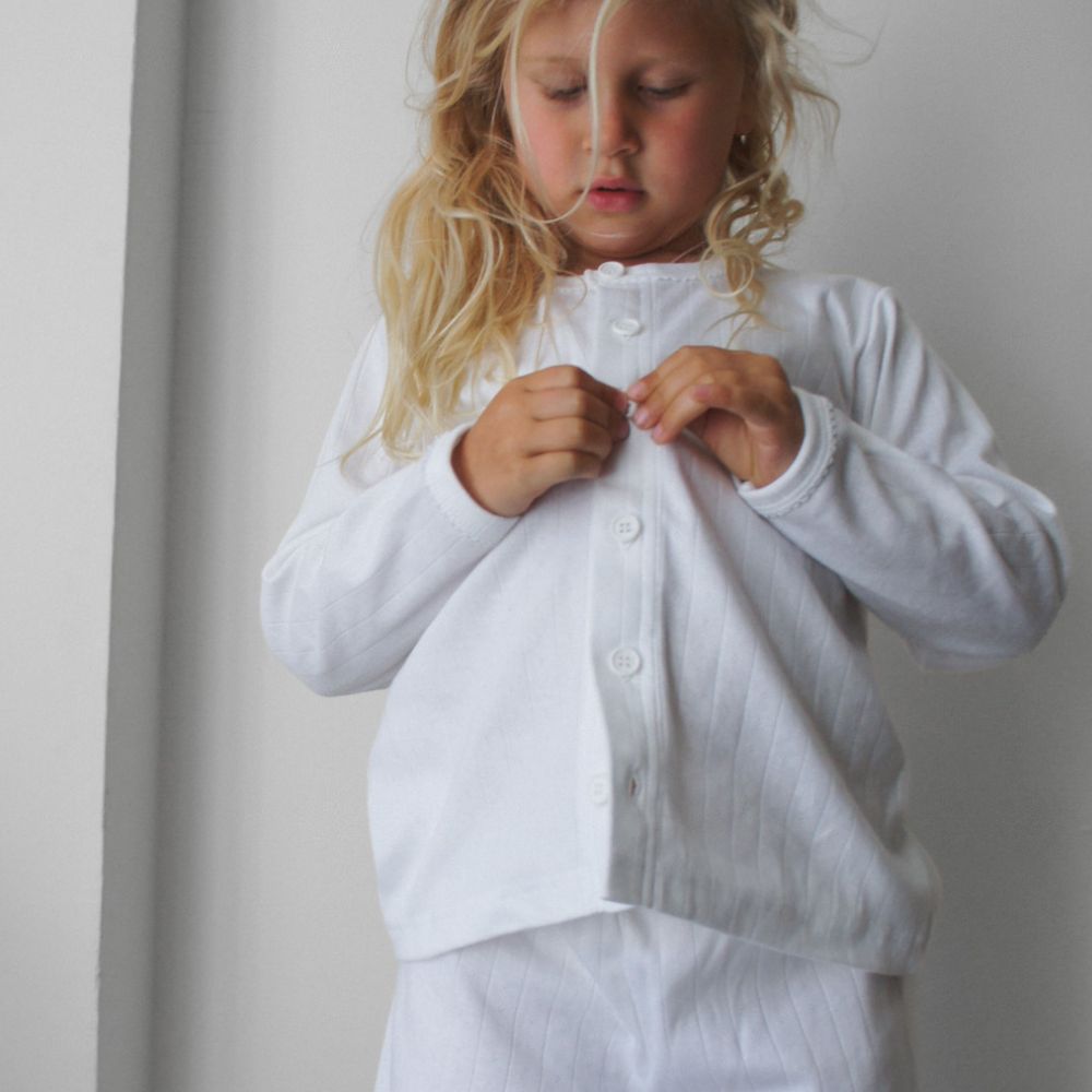 Kids Cardigan - Organic cotton - Pointelle