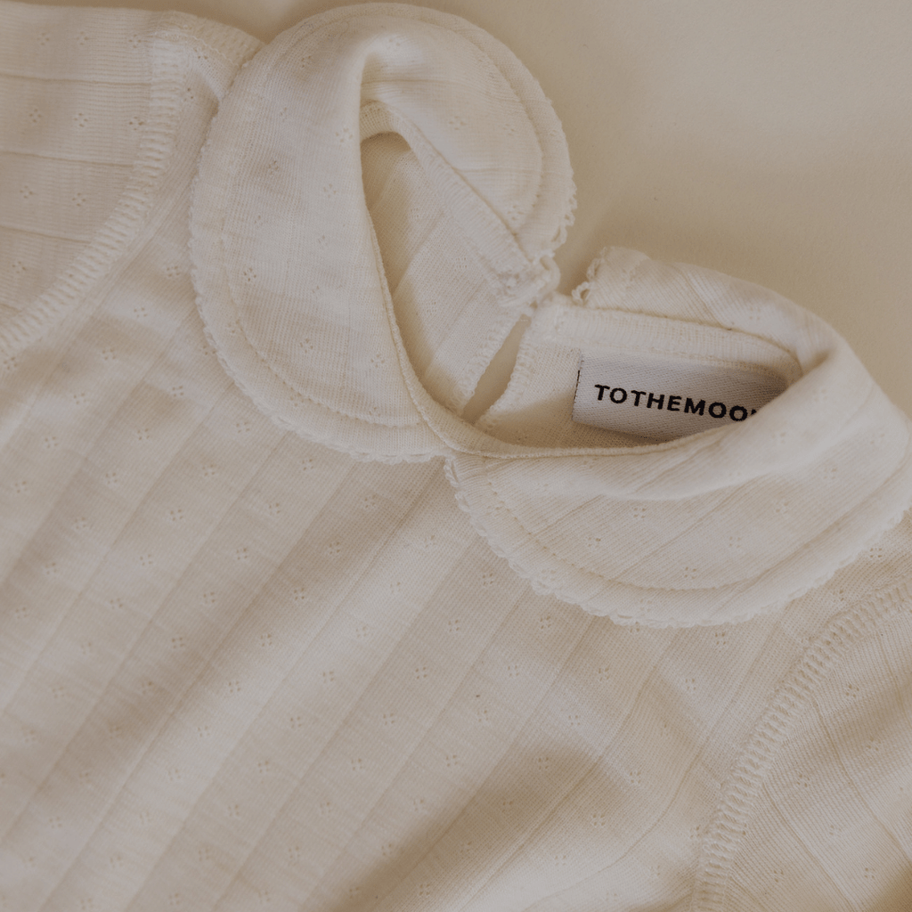Tothemoon ☾ Tothemoon ☾ - Collar body - Long sleeve - Curled ends - Wool & Silk - Pointelle Clothing 50