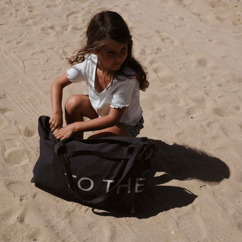 Tothemoon ☾ Tothemoon ☾ - Diaper bag with zipper - 100% Cotton Black print