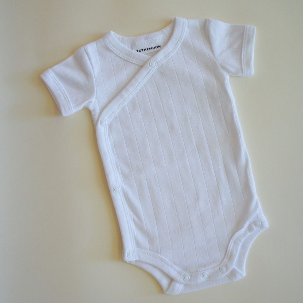 Cross-over body - Short sleeve - Organic cotton - Pointelle