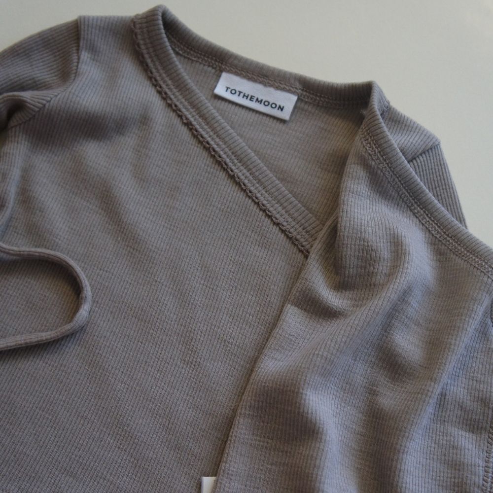 Kimono Cardigan - 100% Wool - Rib - Taupe