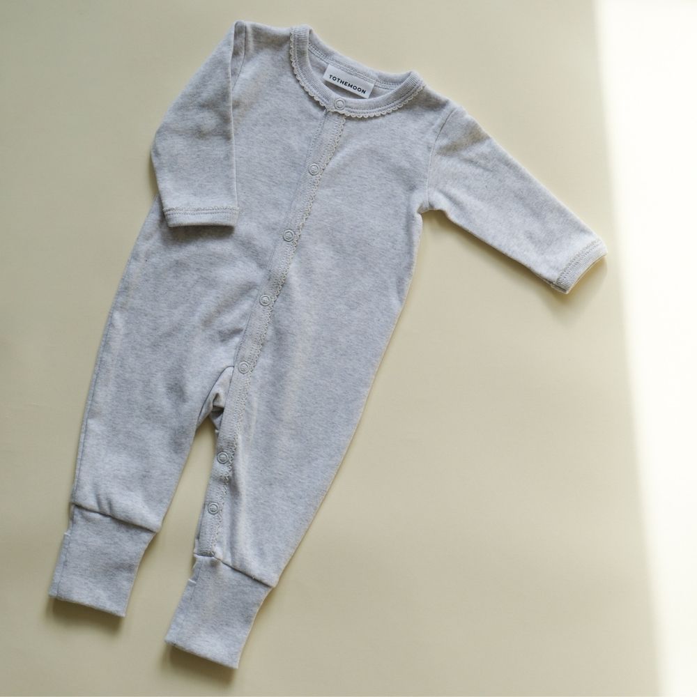 Tothemoon ☾ - Sleep suit - 2 in 1 Foot - Organic cotton - Light grey
