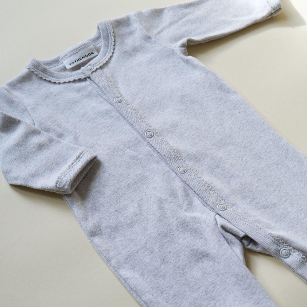 Tothemoon ☾ - Sleep suit - 2 in 1 Foot - Organic cotton - Light grey
