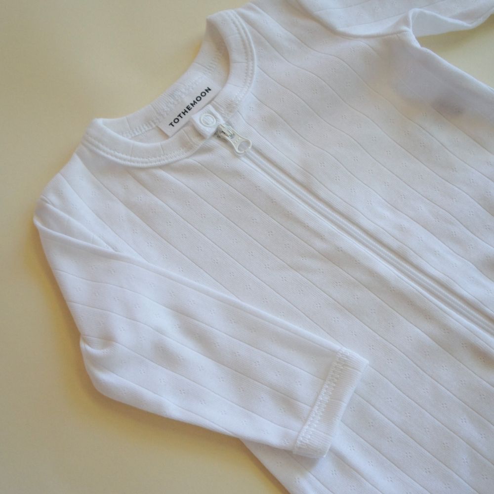 Sleep suit - 2 in 1 Foot - With zipper - Organic cotton - Pointelle