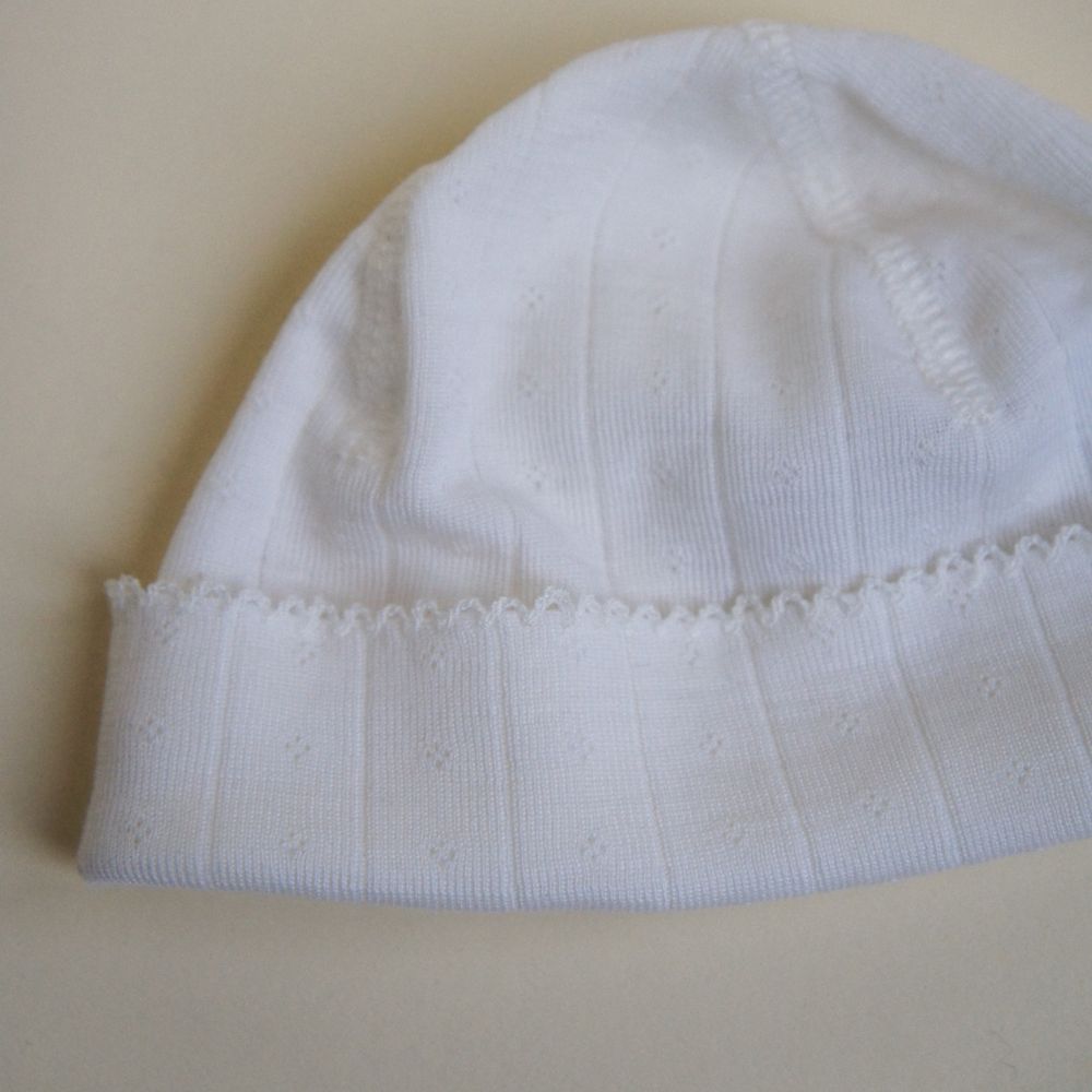 Tothemoon ☾ Tothemoon ☾ - Newborn beanie - Wool & silk - Pointelle Clothing 34cm