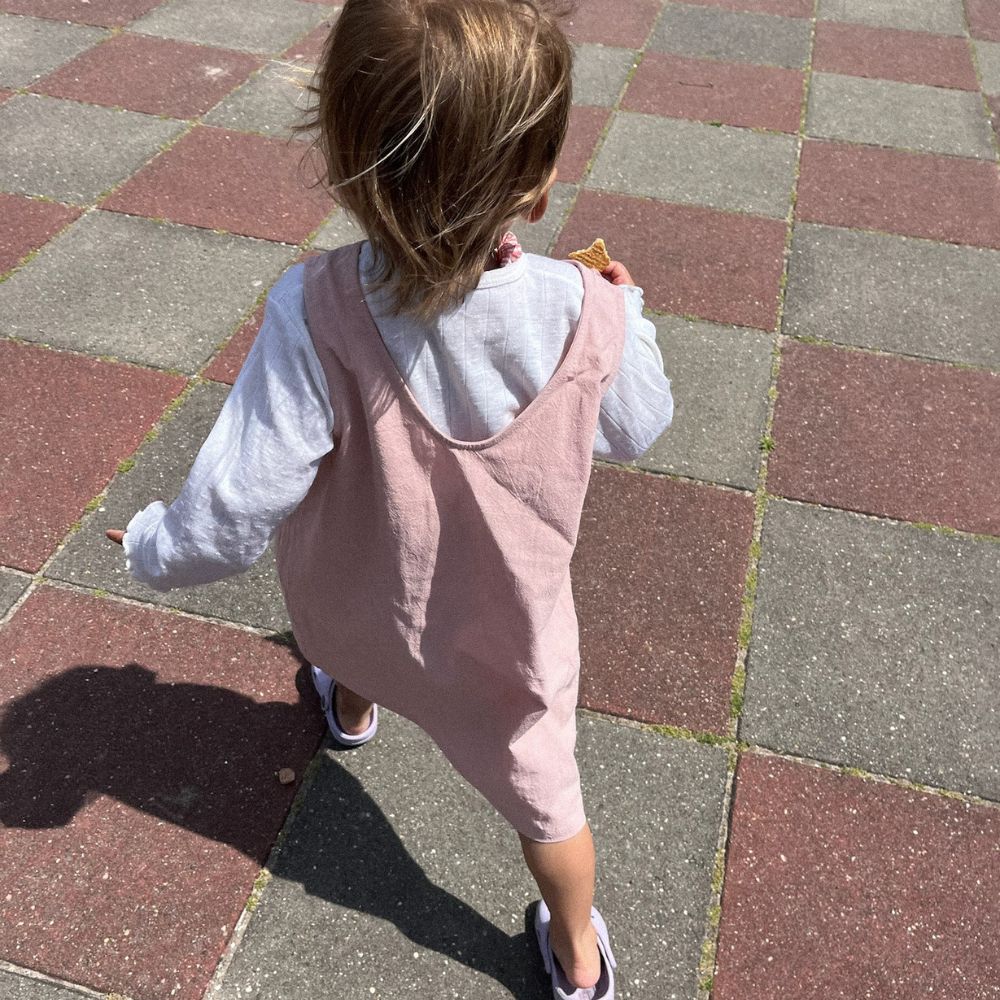Ziggy dress - V-shaped back - 100% Cotton - Handmade in Holland - Old Rose