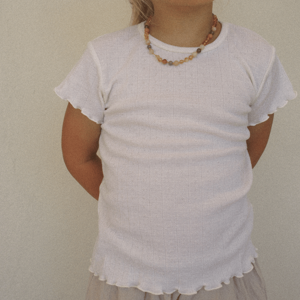 Tothemoon ☾ Tothemoon ☾ - Shirt - Short sleeve - Curled ends - Wool & silk - Pointelle - Previous design Clothing 86/92