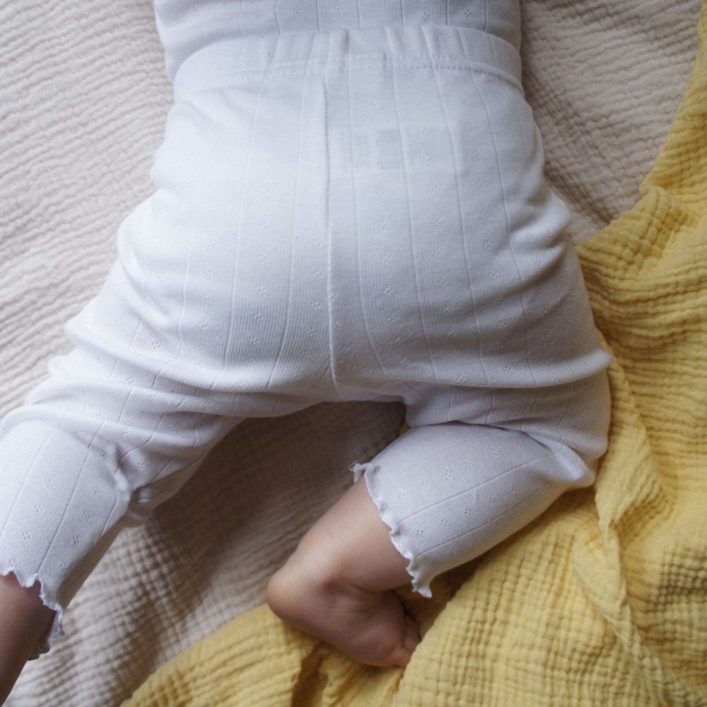 Baby pants - Curled ends - Organic cotton - Pointelle