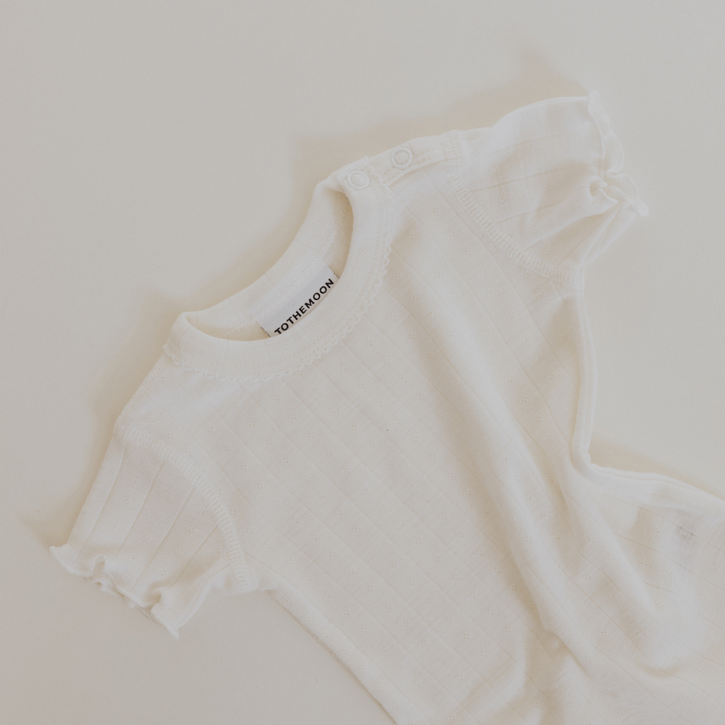 Tothemoon ☾ Tothemoon ☾ - Body - Short sleeve - Curled ends - Wool & silk - Pointelle Clothing 50
