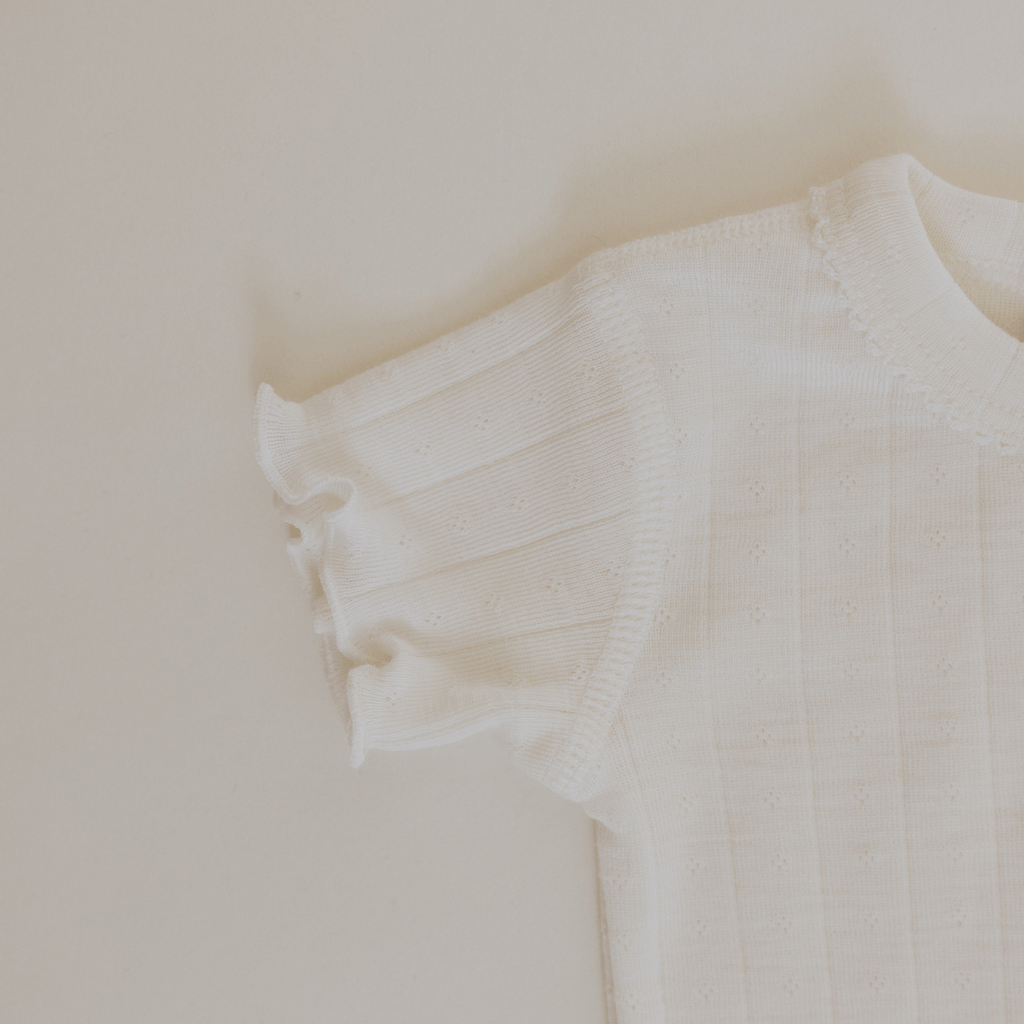 Tothemoon ☾ Tothemoon ☾ - Body - Short sleeve - Curled ends - Wool & silk - Pointelle Clothing 50