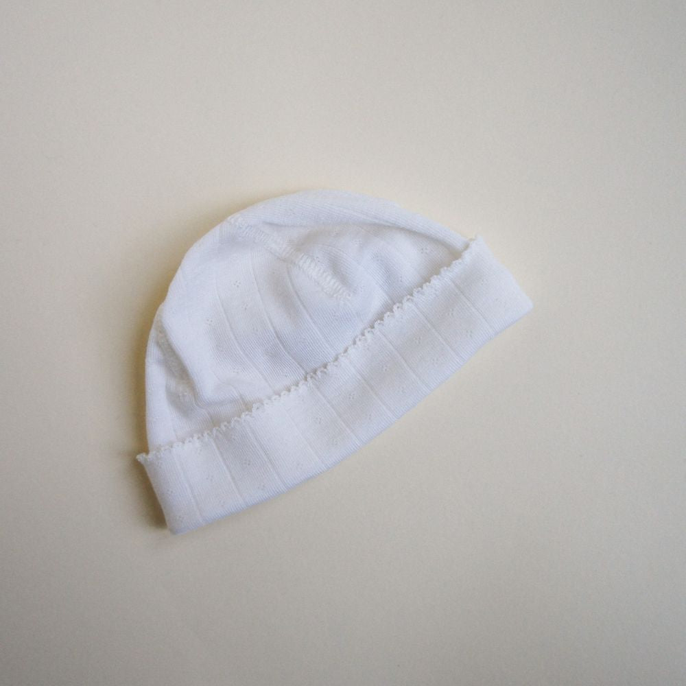 Tothemoon ☾ Tothemoon ☾ - Newborn beanie - Wool & silk - Pointelle Clothing 34cm