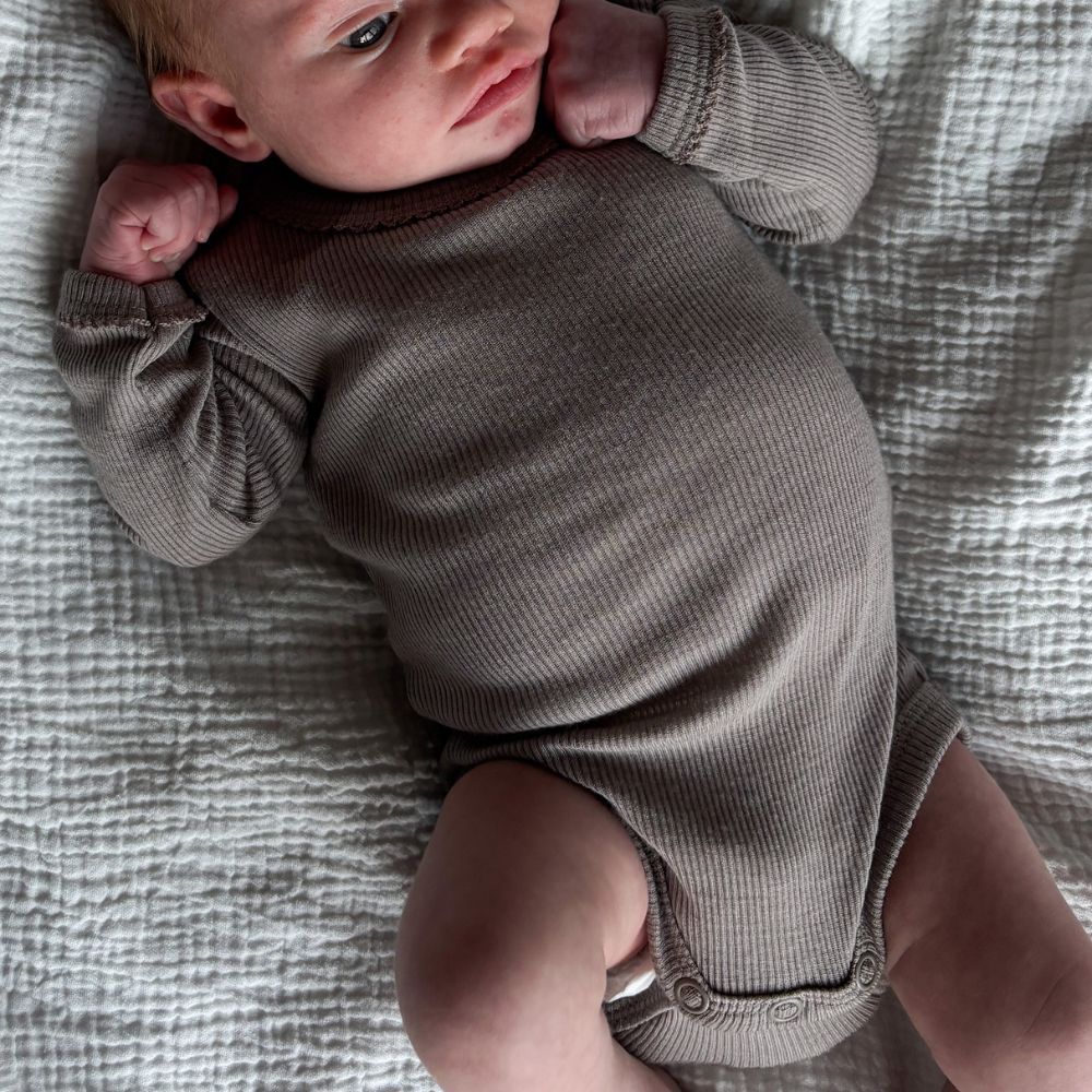 Body - Long sleeve - 100% Wool - Rib - Taupe
