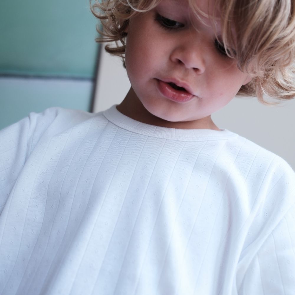 Shirt - Short sleeve - Organic cotton - Pointelle
