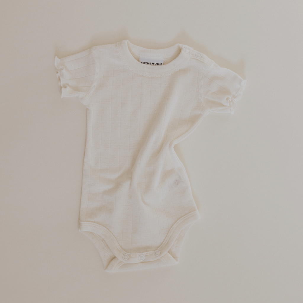Tothemoon ☾ Tothemoon ☾ - Body - Short sleeve - Curled ends - Wool & silk - Pointelle Clothing 50