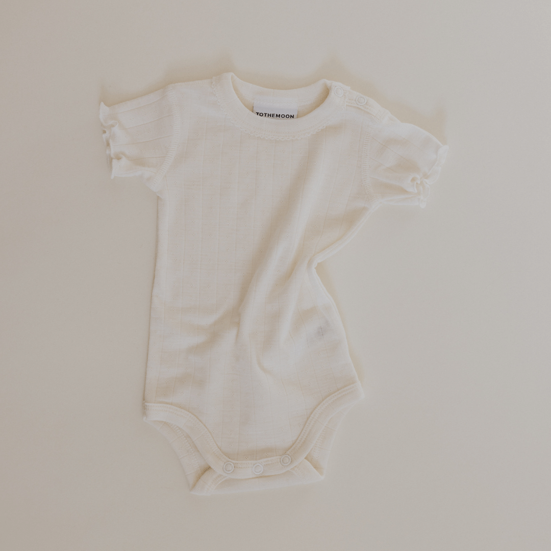 Tothemoon ☾ Tothemoon ☾ - Body - Short sleeve - Curled ends - Wool & silk - Pointelle Clothing 50