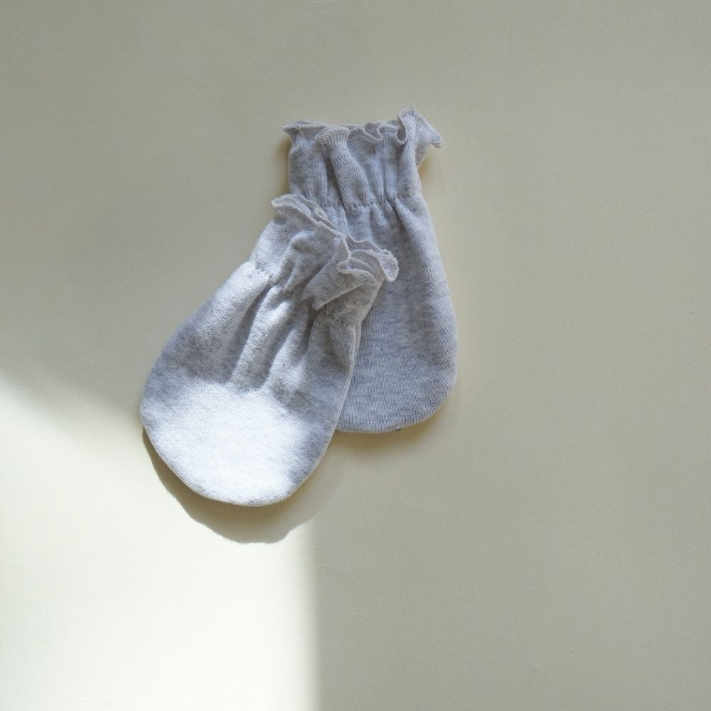 Tothemoon ☾ - Newborn scratch mittens - Organic cotton - Light grey