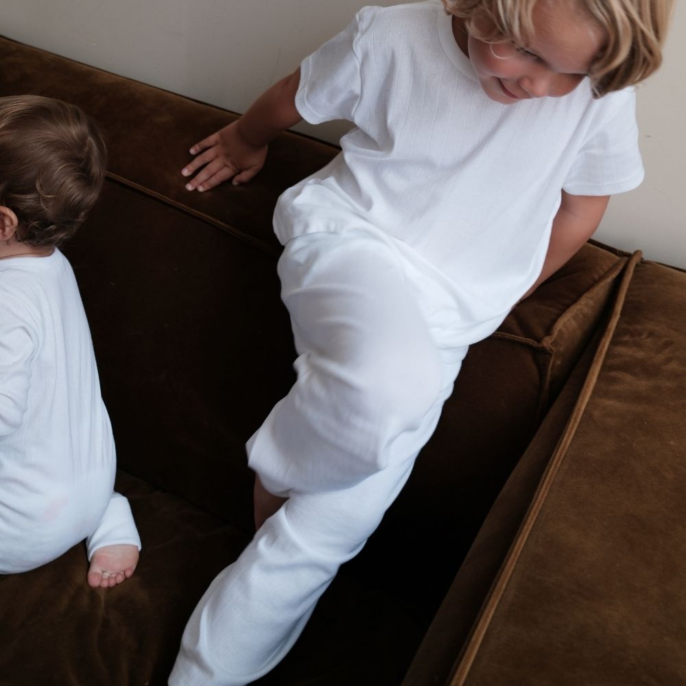 Wide pants - Organic cotton - Pointelle