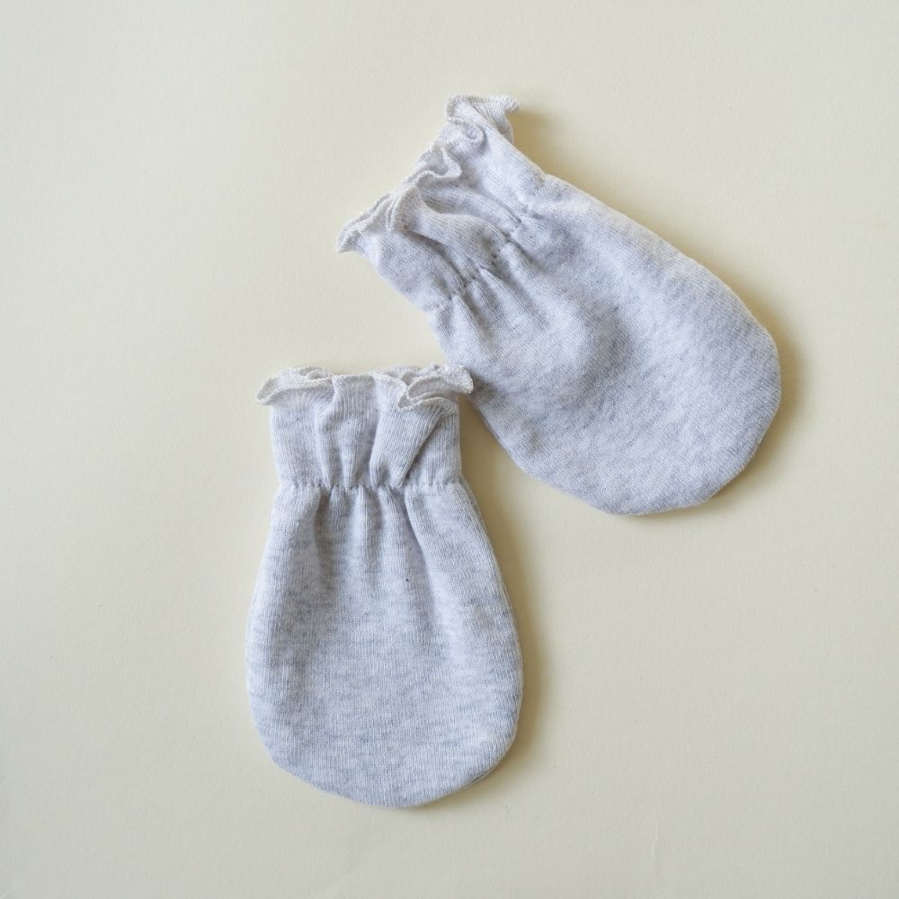 Tothemoon ☾ - Newborn scratch mittens - Organic cotton - Light grey