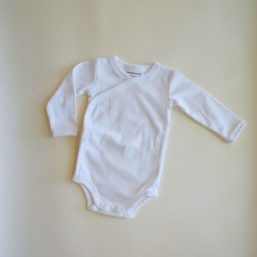 Cross-over body - Long sleeve - Organic cotton - Pointelle