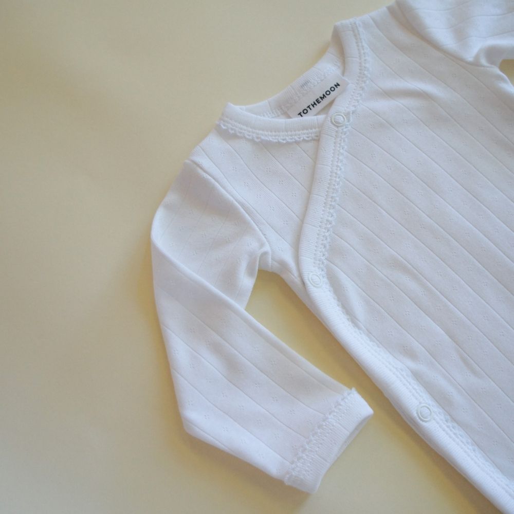 Cross-over body - Long sleeve - Organic cotton - Pointelle