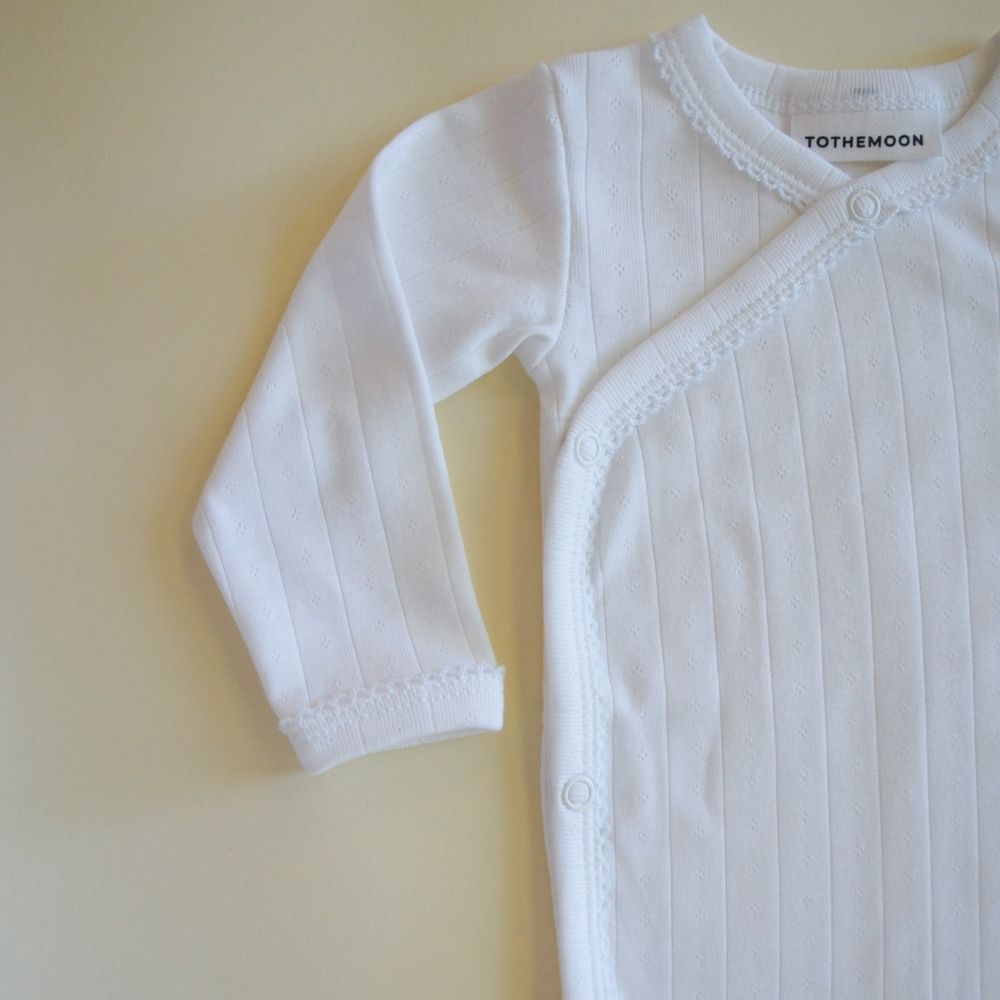 Cross-over body - Long sleeve - Organic cotton - Pointelle