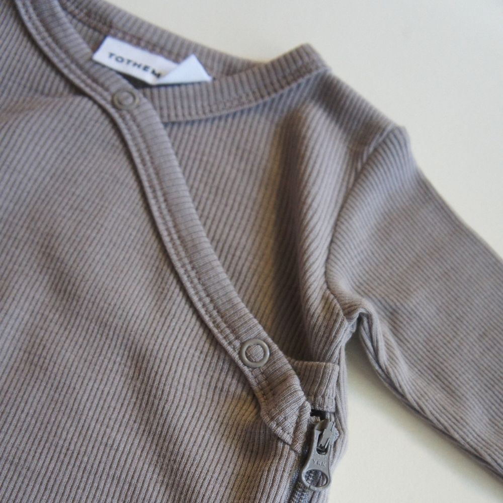 Wrap-around - Sleeping bag - With zipper - 100% Wool - Rib - Taupe