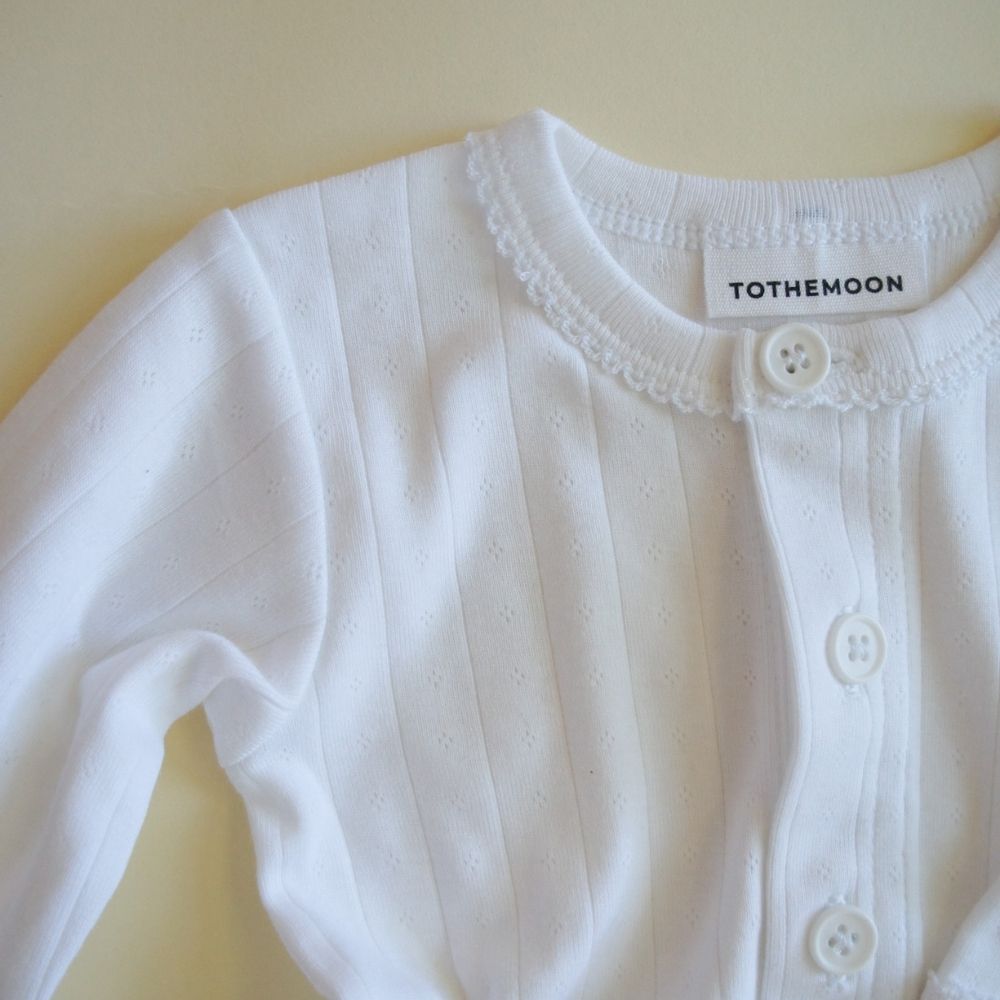 Baby Cardigan - Organic cotton - Pointelle
