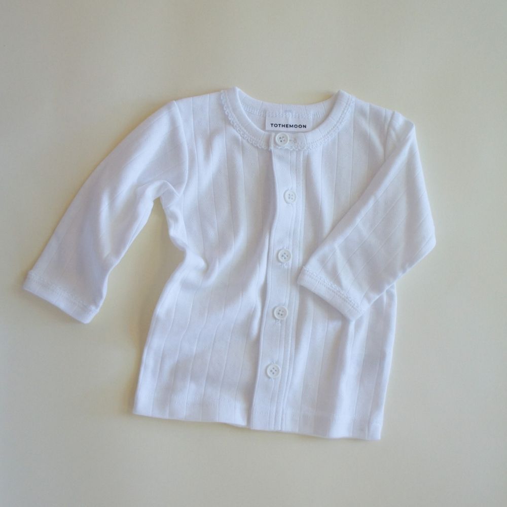 Baby Cardigan - Organic cotton - Pointelle