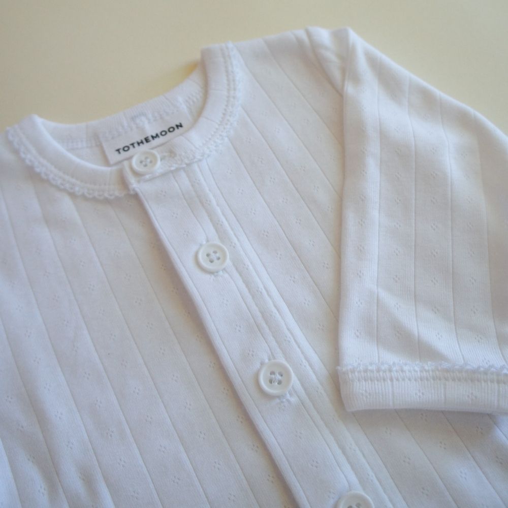 Baby Cardigan - Organic cotton - Pointelle