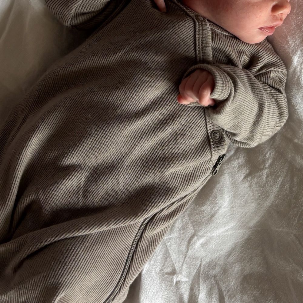 Wrap-around - Sleeping bag - With zipper - 100% Wool - Rib - Taupe