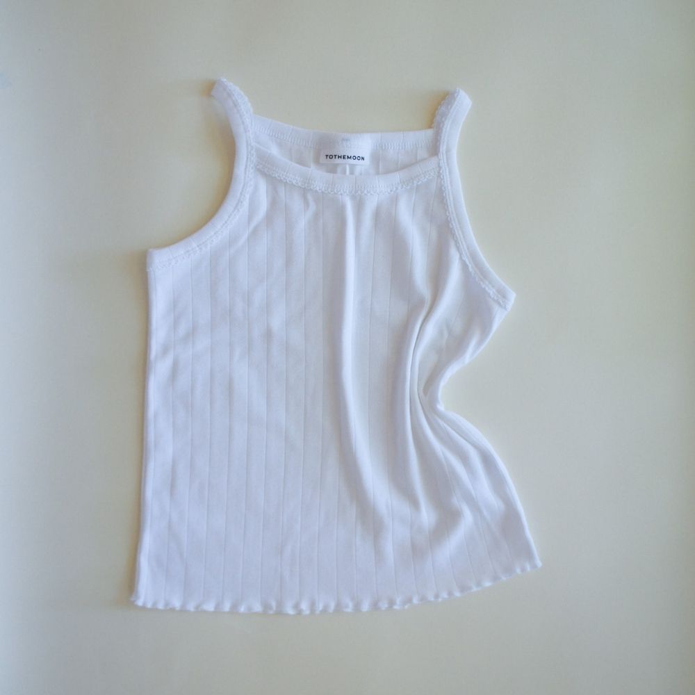 Strap top - Curled ends - Organic cotton - Pointelle