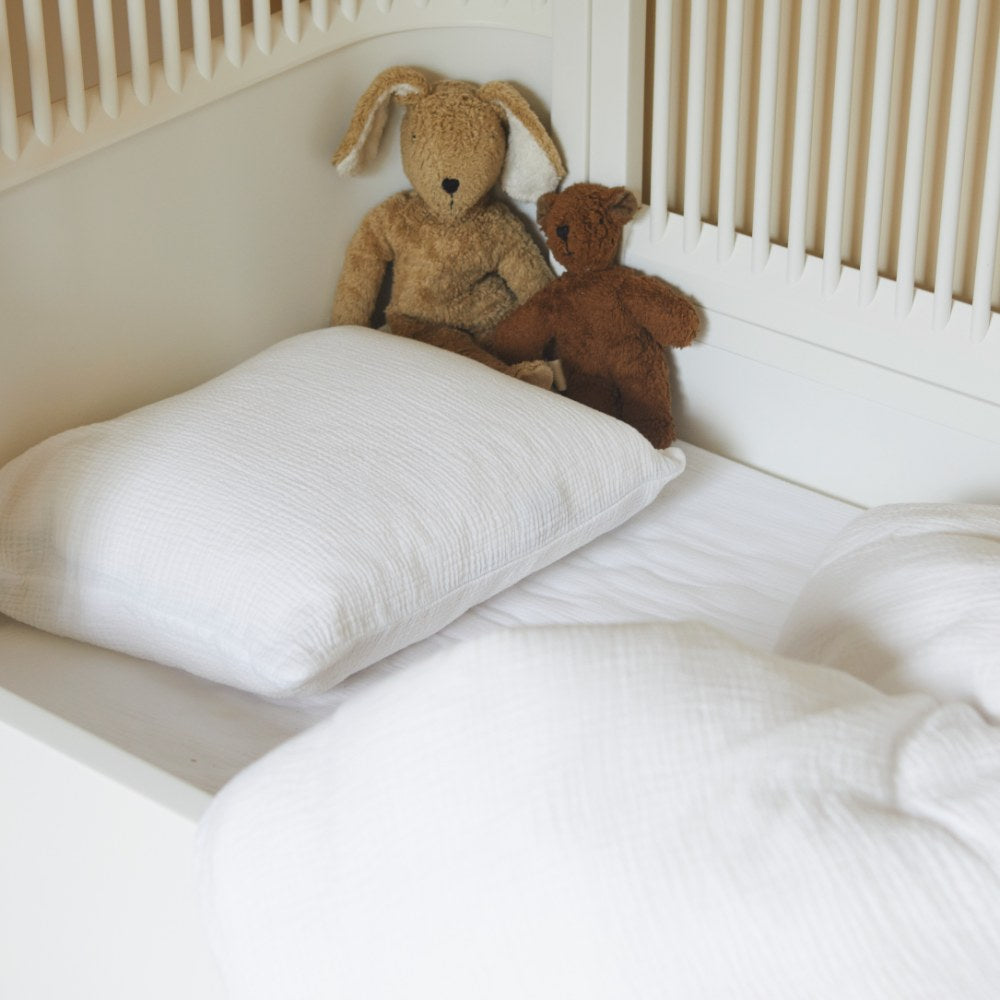 Tothemoon ☾ Tothemoon ☾ - Muslin junior bedding - Duvet cover & pillowcase - 100% Cotton - 140x100cm bedding Clear White
