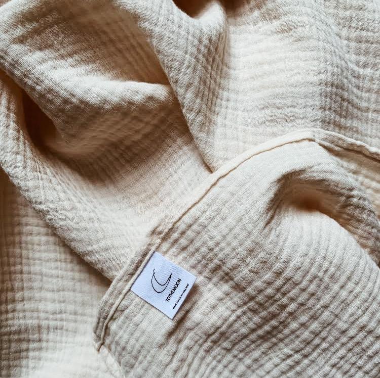 Tothemoon ☾ Tothemoon ☾ - Muslin fitted sheet - Handmade in Holland bedding Cloudy Grey / For baby crib (60x120 cm)