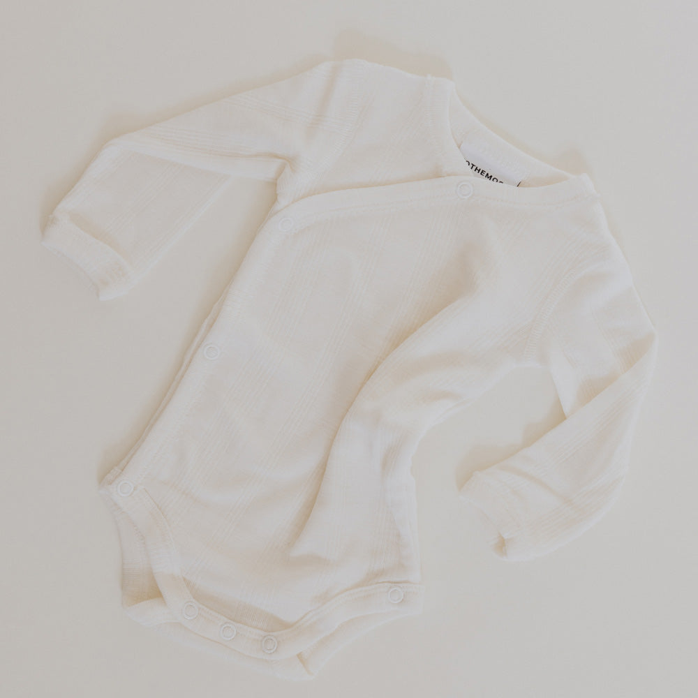 Tothemoon ☾ Tothemoon ☾ - Cross-over body - Long sleeve - Wool & silk - Needle pattern - Natural Clothing 50