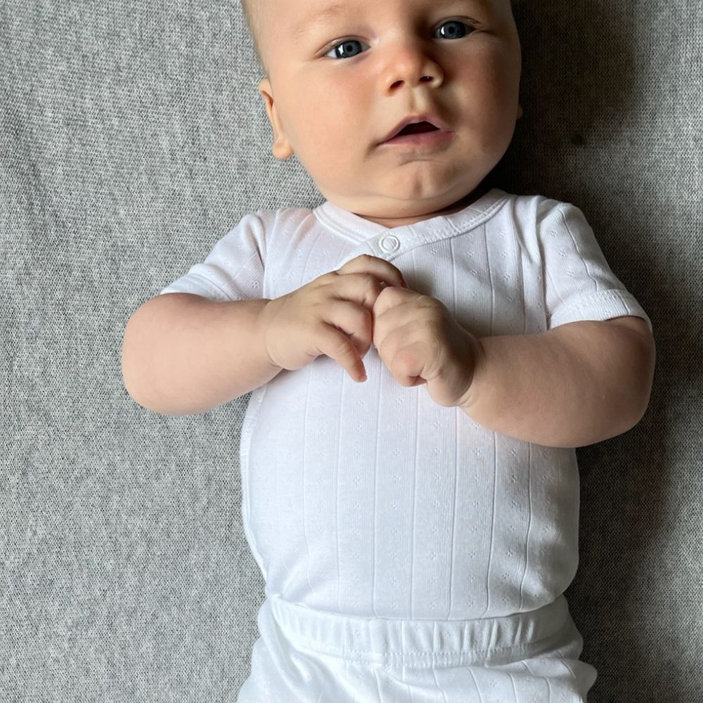 Cross-over body - Short sleeve - Organic cotton - Pointelle