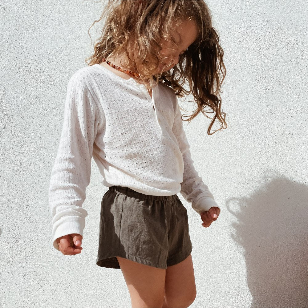 Tothemoon ☾ Tothemoon ☾ - Badu shorts - 100% Cotton - Handmade in Holland Outerwear Dark Olive / 1Y