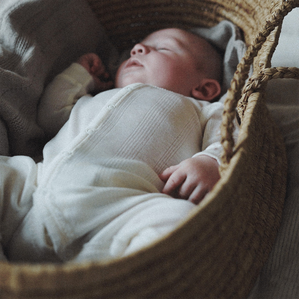 Tothemoon ☾ Tothemoon ☾ - Sleep suit - 2 in 1 Foot - Wool & silk - Needle pattern - Natural Clothing 50