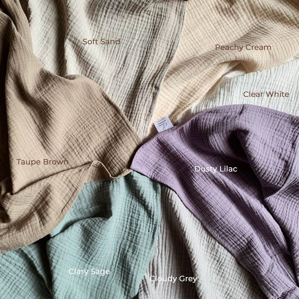 Tothemoon ☾ Tothemoon ☾ - Muslin fitted sheet - Handmade in Holland bedding Cloudy Grey / For baby crib (60x120 cm)