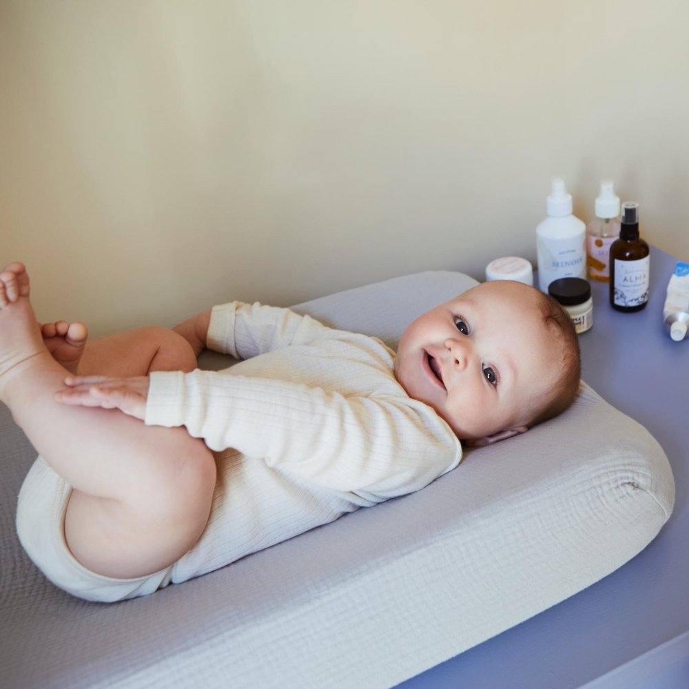 Tothemoon ☾ Tothemoon ☾ - Muslin Changing pad cover- Handmade in Holland changing mats & basket Cloudy Grey
