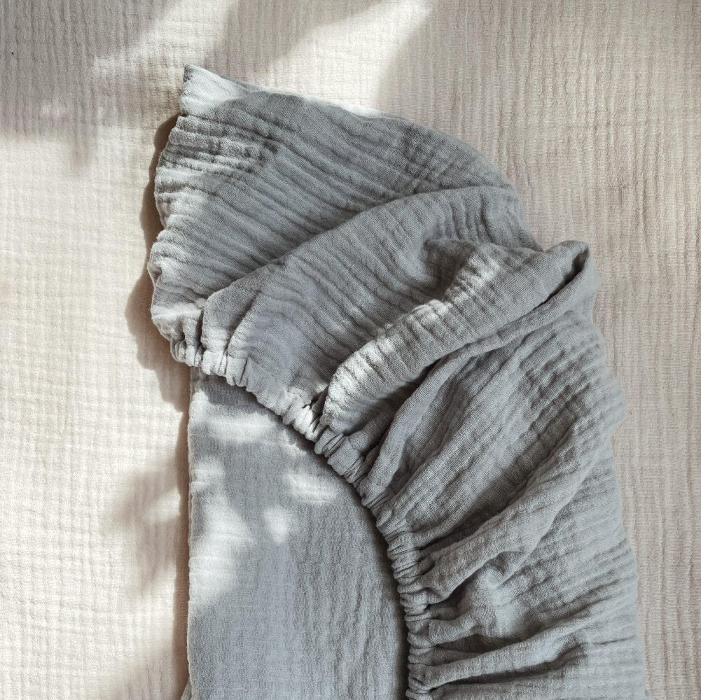 Tothemoon ☾ Tothemoon ☾ - Muslin Changing pad cover- Handmade in Holland changing mats & basket Cloudy Grey