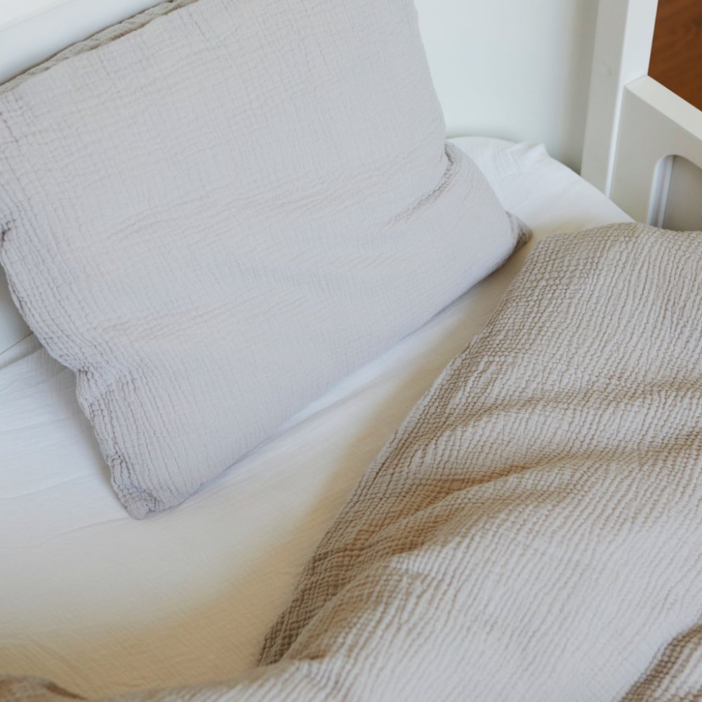 Tothemoon ☾ Tothemoon ☾ - Muslin junior bedding - Duvet cover & pillowcase - 100% Cotton - 140x100cm bedding Smokey Sand