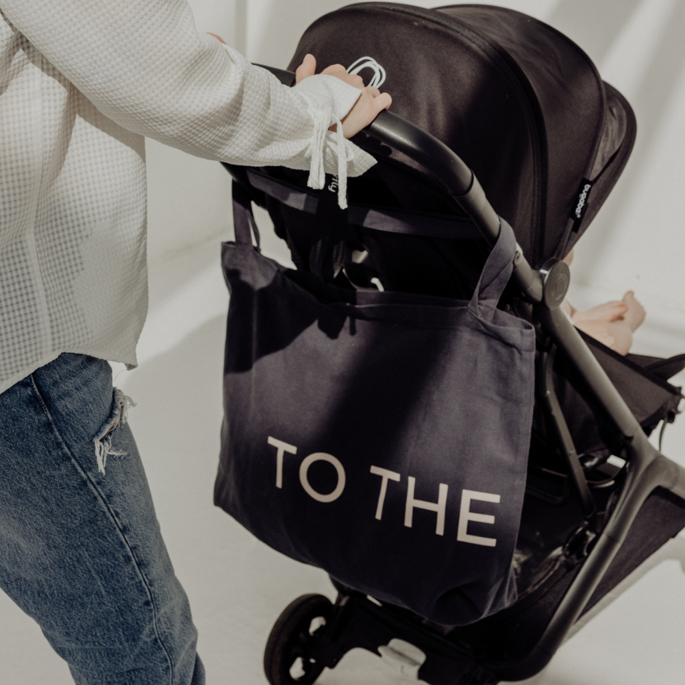 Tothemoon ☾ Tothemoon ☾ - Diaper bag with zipper - 100% Cotton Black print
